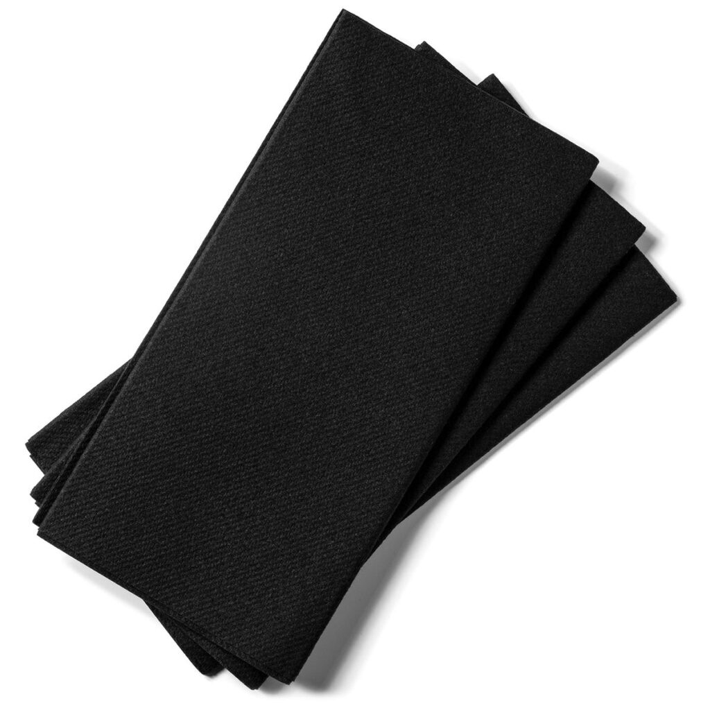 Șervețele pentru dispensere de masă 1/8 negre, 1000 bucăți
