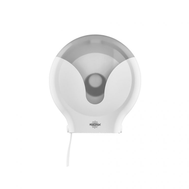 Dispenser hârtie igienică Rulopak – alb, cu vizor transparent, pentru role jumbo