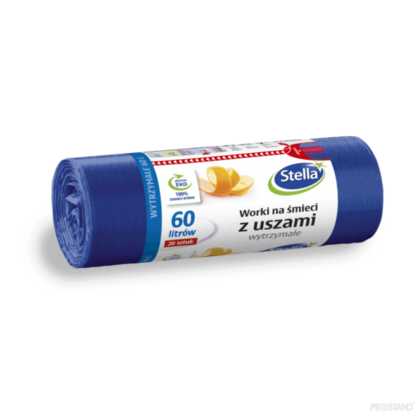 PUNGI P/U GUNOI CU URECHI 60 L 20 BUC. STGB-9725 ALBASTRE