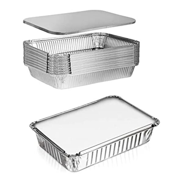 Caserole din aluminiu cu capac – unică folosință 100 Buc SK