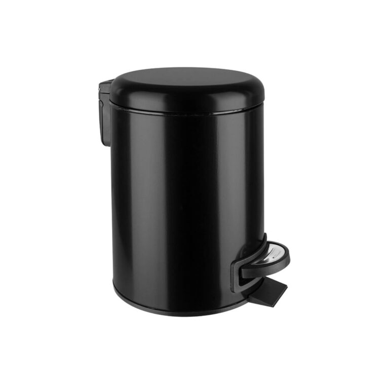 Coș de gunoi, 5 L, cu pedală, inox – ELITE, Negru