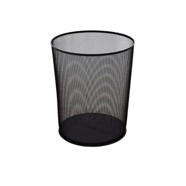 Cos gunoi din metal cilindru, negru, 19x23x27 cm